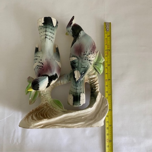 Vintage Blue Jays Hand Painted Porcelain Mid Century Made in Japan - Picture 7 of 8